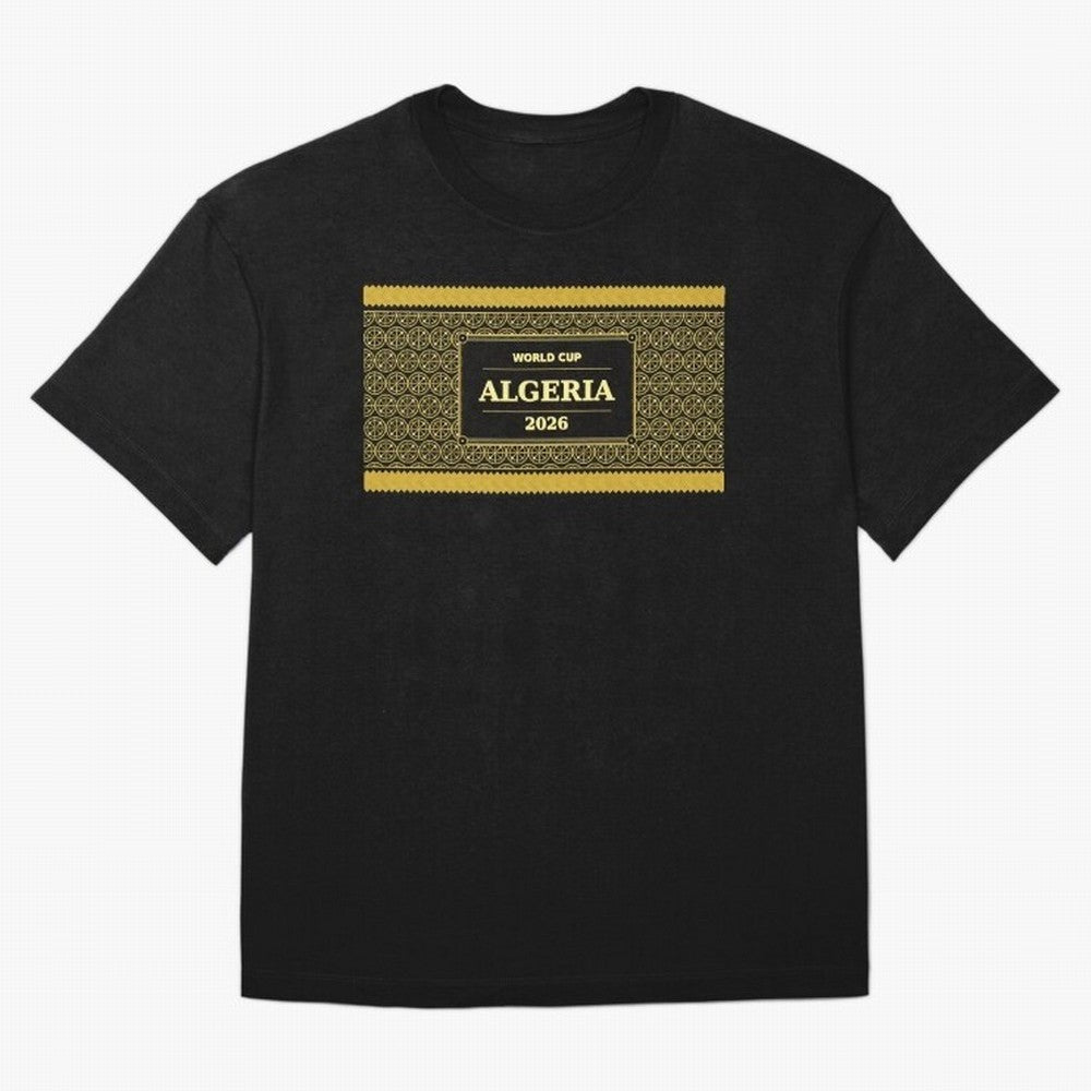 Algeria Football Fan 2026 Black Gold Luxury ¡ª Soccer Fan Gift Classic T-Shirt Support the Legends of Global Football Passion for FIFA World Cup 2026 Group Stage, Centered on Messi, CR7 and Mbappe, England, Tournament Hype, Historic Matchups,
