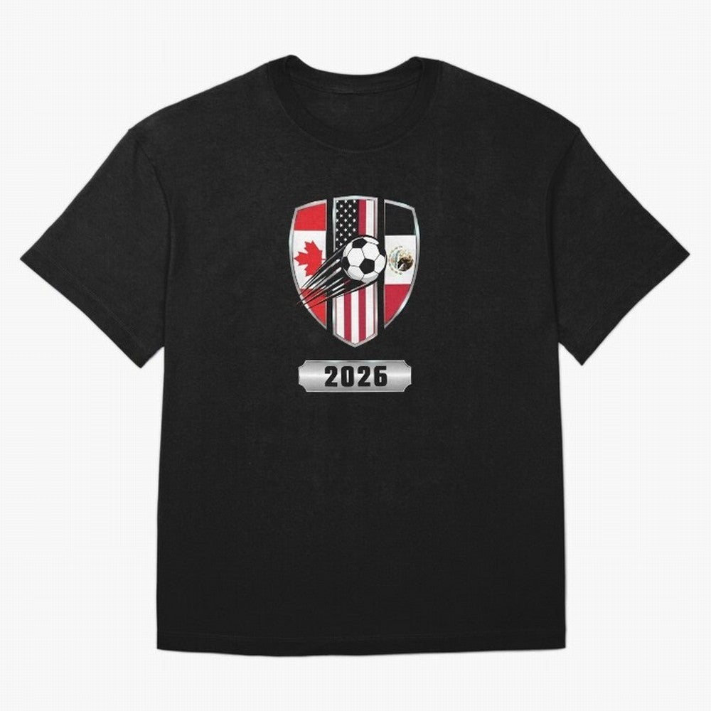 North United America Shield 2026 Cup T-Shirt_82794382 Classic T-Shirt Celebrate Soccer Greatness during FIFA World Cup 2026 USA Canada Mexico Connected to Cristiano Ronaldo, Haaland and CR7, Argentina and Brazil Energy, Worldwide Fan Energy,