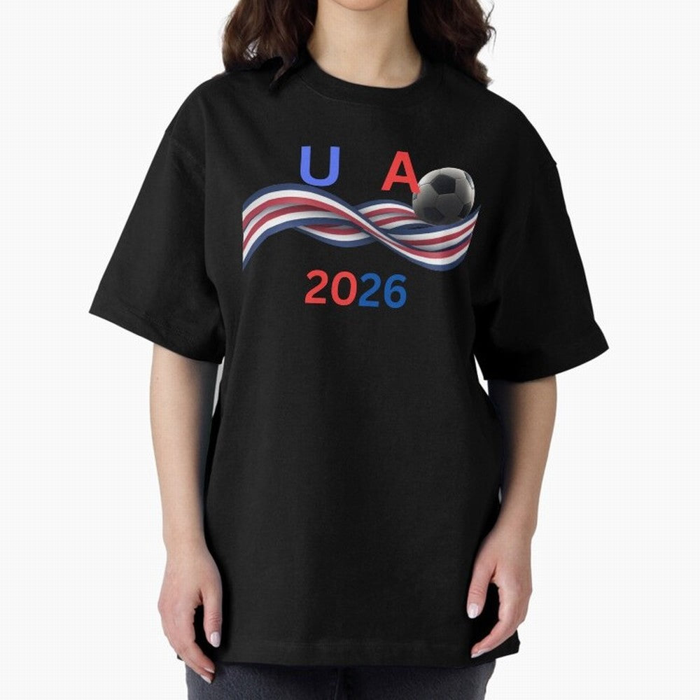 USA 2026 Soccer Ball With Waving Flag - United States Football Team Support? Classic T-Shirt Bring Match Day Fire to FIFA World Cup 2026 Group Stage Highlighting CR7, Germany Energy, Football Festival Excitement, Trophy Ambitions, Country Rivalries