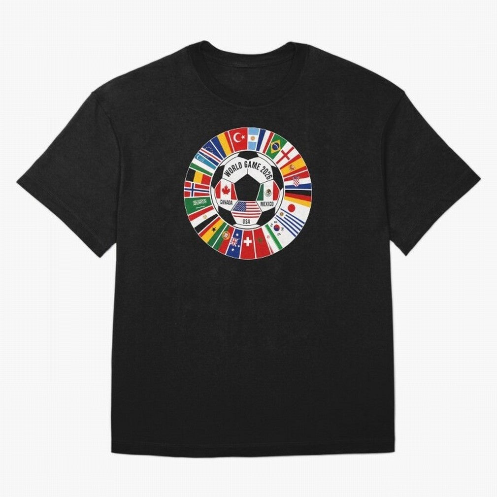 2026 Soccer Cup, Football World Tournament Classic T-Shirt Capture Global Football Passion for FIFA World Cup 2026 USA Canada Mexico, Inspired by Mbappe and Neymar, Portugal, Spain and Germany, Sports Nostalgia, International Competition, Famous