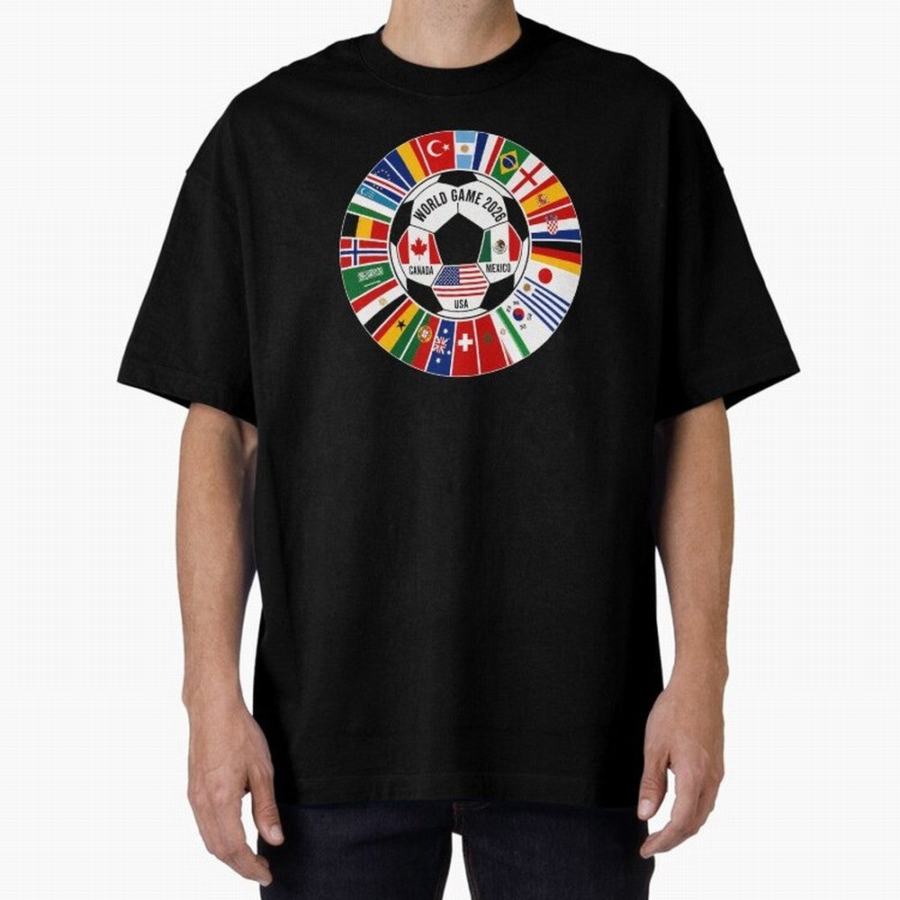 2026 Soccer Cup, Football World Tournament Classic T-Shirt Capture Global Football Passion for FIFA World Cup 2026 USA Canada Mexico, Inspired by Mbappe and Neymar, Portugal, Spain and Germany, Sports Nostalgia, International Competition, Famous