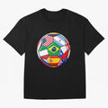 Soccer with various flags Classic T-Shirt Carry the Dream of FIFA World Cup 2026 USA Canada Mexico for Fans of Messi, CR7 and Mbappe and Spain and Netherlands, Bringing Soccer Culture, Superstar Moments, National Team Dreams and Competitive Fire;