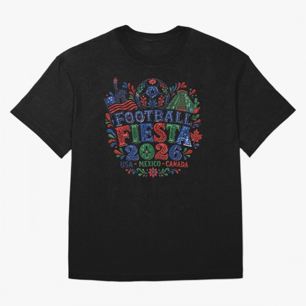 Football Fiesta 2026 USA Mexico Canada Soccer Art Classic T-Shirt Bring a Vintage Feel to the FIFA World Cup 2026 Journey through Messi, CR7 and Mbappe Highlights, England and Germany Pride, Fan Favorite Moments, National Team Passion, Big Match