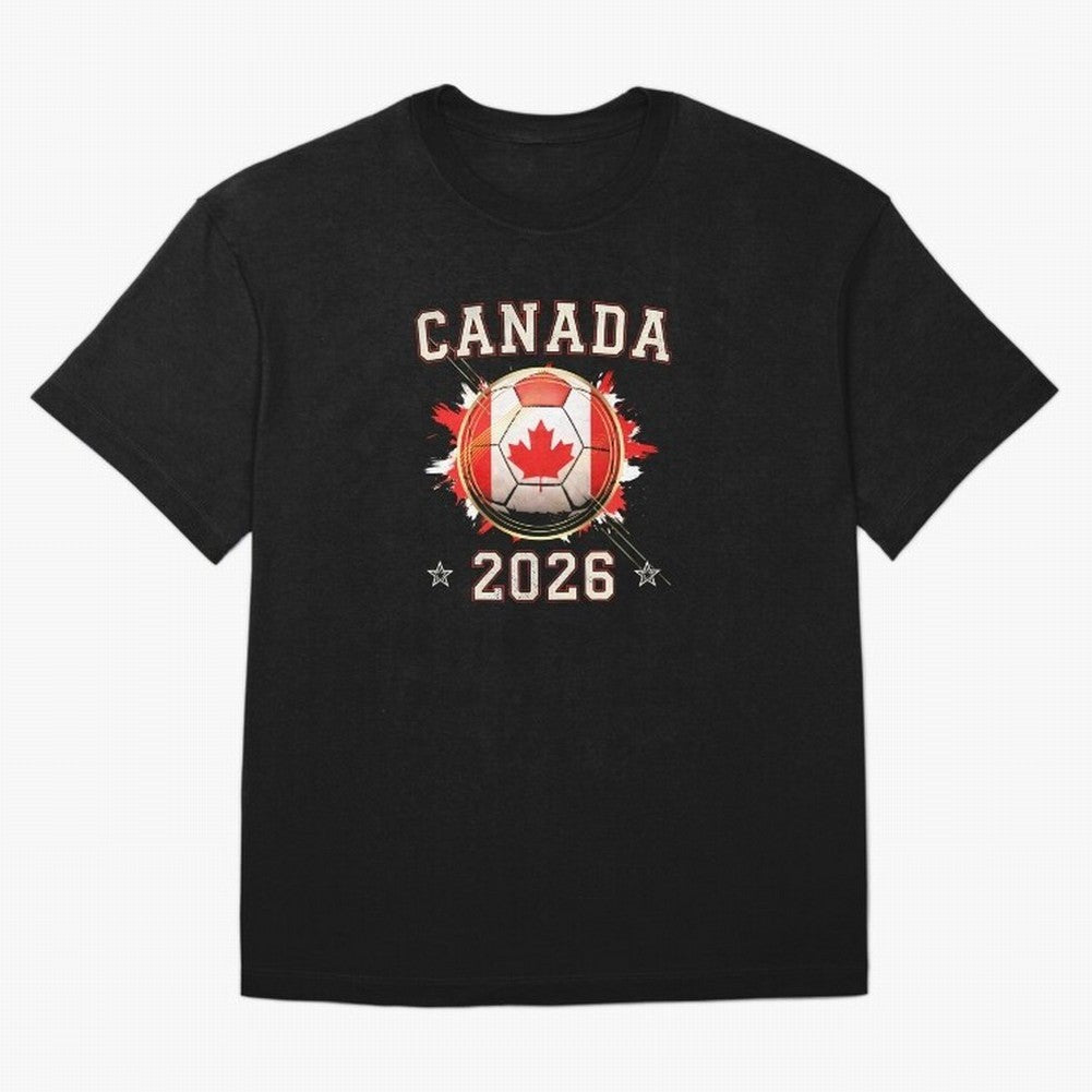 Front Print Canada Soccer World Cup 2026 - Canadian Fan Gift T-Shirt_84561562 Classic T-Shirt Join the Countdown to Match Day Hype around FIFA World Cup 2026 USA Canada Mexico, Messi, Neymar and Mbappe, France and Portugal, Worldwide Fan Energy,