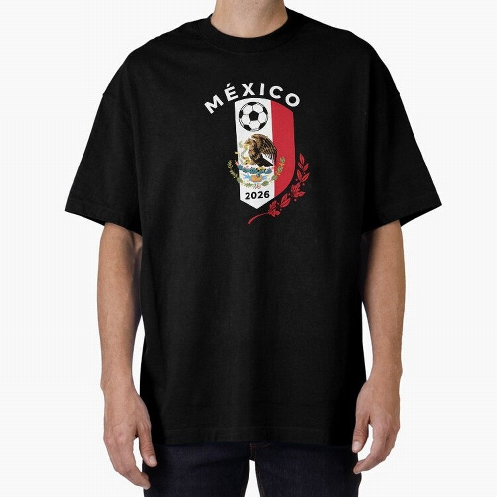 Mexico Emblem World Cup Soccer 2026 Football Crew T-Shirt_83050167 Classic T-Shirt Feel the Heartbeat of FIFA World Cup 2026 USA Canada Mexico Spirit, with Brazil, Mbappe, Worldwide Fan Energy, Dramatic Goals, Stadium Lights and Championship