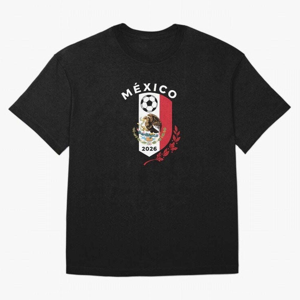 Mexico Emblem World Cup Soccer 2026 Football Crew T-Shirt_83050167 Classic T-Shirt Feel the Trophy Chase of the FIFA World Cup 2026 Group Stage Journey through Messi, Neymar and Mbappe Highlights, France and Portugal Pride, Worldwide Fan Energy,