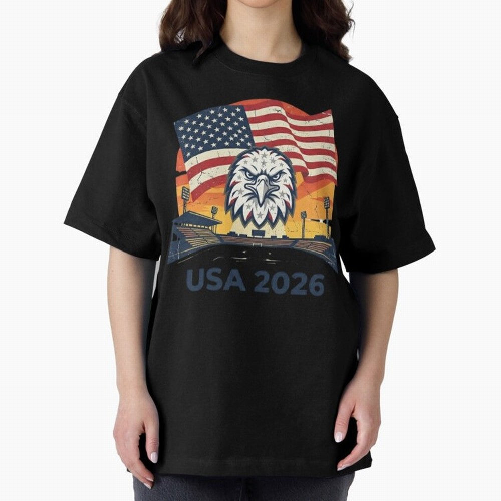 American Eagle 2026 USA World Cup Classic T-Shirt Represent FIFA World Cup 2026 Built around Neymar, Haaland and Cristiano Ronaldo, Argentina Energy, Championship Spirit, Famous Goals, Roaring Crowds and International Football Unity; Perfect for