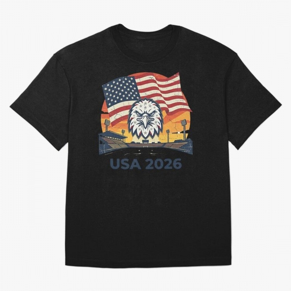 American Eagle 2026 USA World Cup Classic T-Shirt Represent FIFA World Cup 2026 Built around Neymar, Haaland and Cristiano Ronaldo, Argentina Energy, Championship Spirit, Famous Goals, Roaring Crowds and International Football Unity; Perfect for