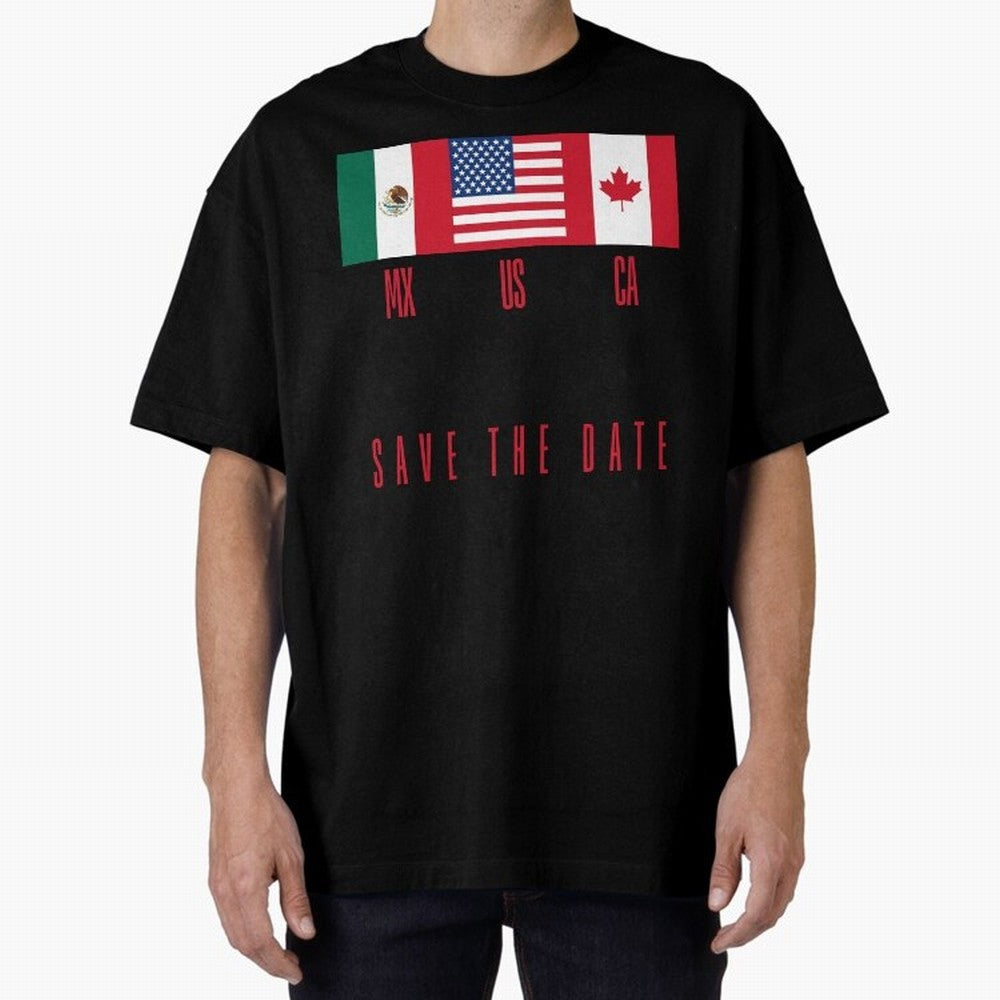 2026 World Cup Opening & Final ¨C Azteca Stadium Mexico & MetLife Stadium USA ¨C Football Design with Mexican, Canadian & US Flags Classic T-Shirt Discover FIFA World Cup 2026 Group Stage for Fans of Neymar and Argentina, France and Brazil,
