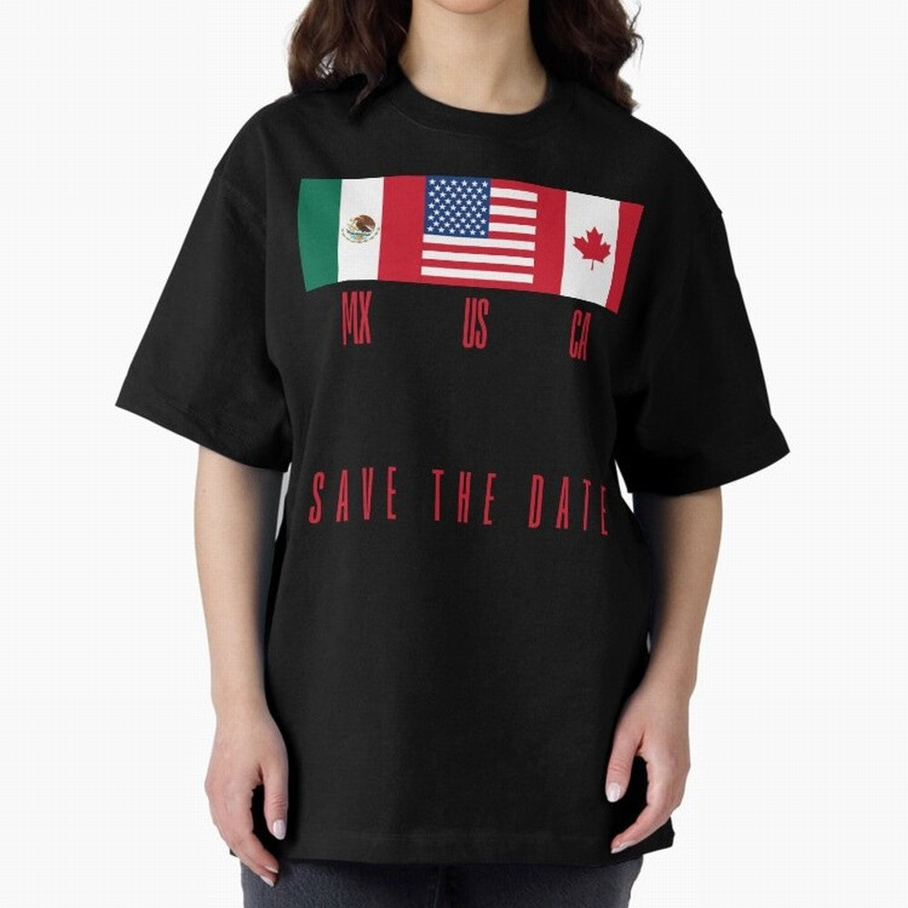 2026 World Cup Opening & Final ¨C Azteca Stadium Mexico & MetLife Stadium USA ¨C Football Design with Mexican, Canadian & US Flags Classic T-Shirt Discover FIFA World Cup 2026 Group Stage for Fans of Neymar and Argentina, France and Brazil,