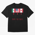 2026 World Cup Opening & Final ¨C Azteca Stadium Mexico & MetLife Stadium USA ¨C Football Design with Mexican, Canadian & US Flags Classic T-Shirt Discover FIFA World Cup 2026 Group Stage for Fans of Neymar and Argentina, France and Brazil,