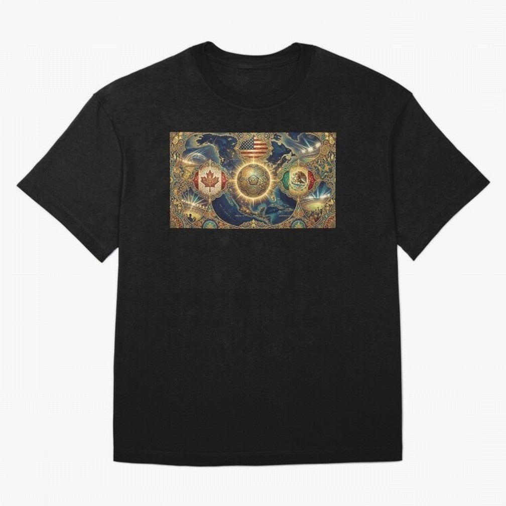 World Cup 2026 Hosts Illustrated Classic T-Shirt Wear the Spirit of FIFA World Cup 2026 Filled with Messi and Cristiano Ronaldo, England, France and Netherlands Energy, Stadium Chants, National Pride, Trophy Dreams and Unforgettable Football