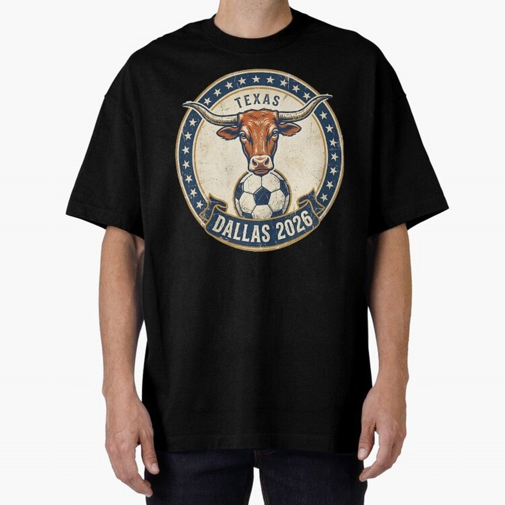 Dallas Texas 2026 World Cup Host City Vintage Football Badge Classic T-Shirt Get Ready for Global Football Passion for FIFA World Cup 2026 USA Canada Mexico, Driven by Cristiano Ronaldo, Spain, Football Festival Excitement, Trophy Ambitions,