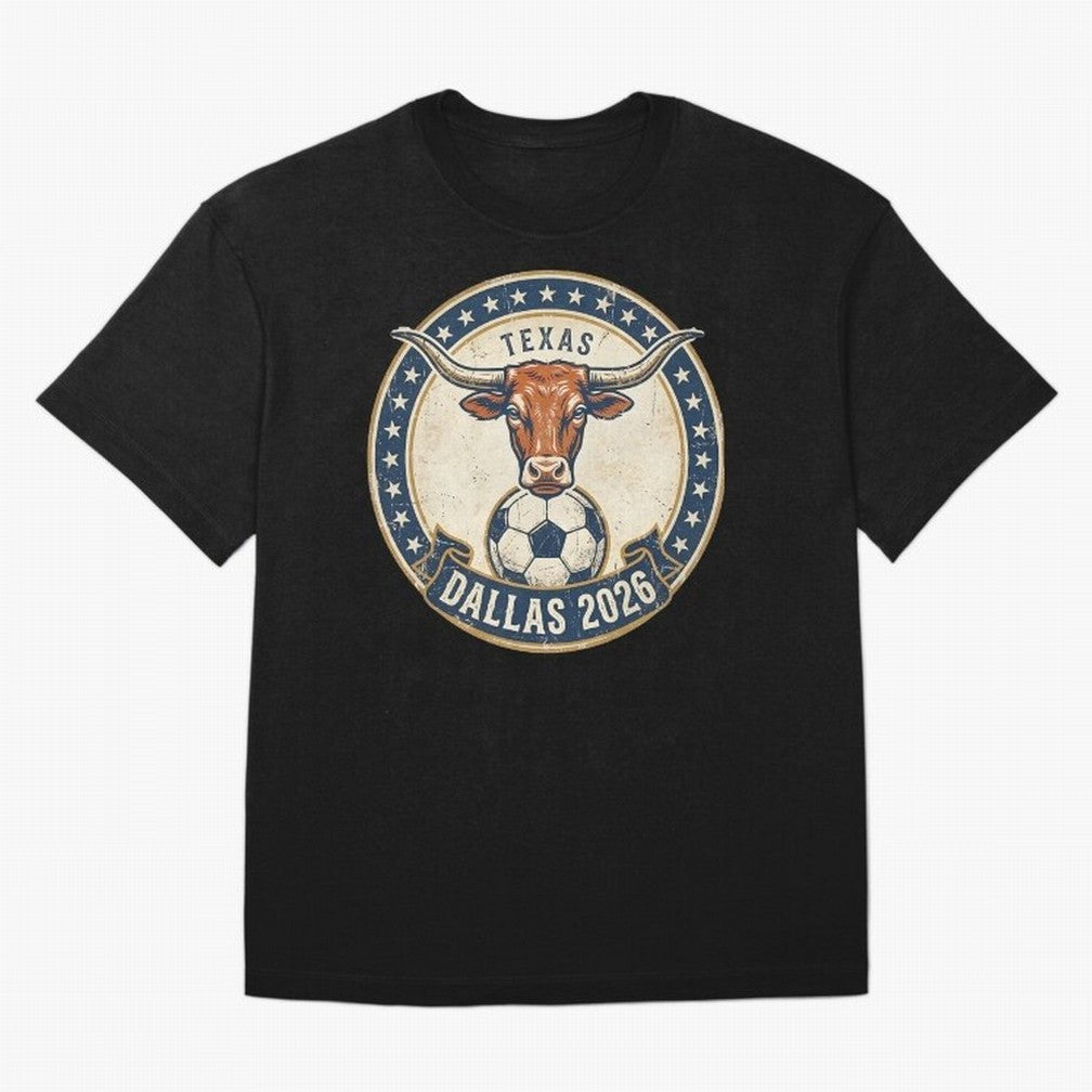Dallas Texas 2026 World Cup Host City Vintage Football Badge Classic T-Shirt Get Ready for Global Football Passion for FIFA World Cup 2026 USA Canada Mexico, Driven by Cristiano Ronaldo, Spain, Football Festival Excitement, Trophy Ambitions,