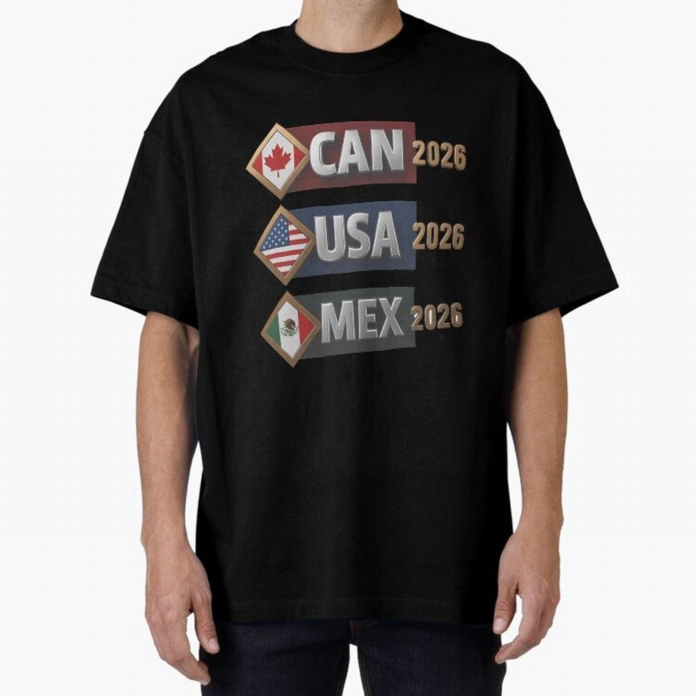 CAN USA MEx 2026 Flags, Canada USA Mexico Soccer Tournament Classic T-Shirt Keep Football History Alive during the FIFA World Cup 2026 Journey through Cristiano Ronaldo, Haaland and CR7 Highlights, Argentina, France and Brazil Pride, Champion