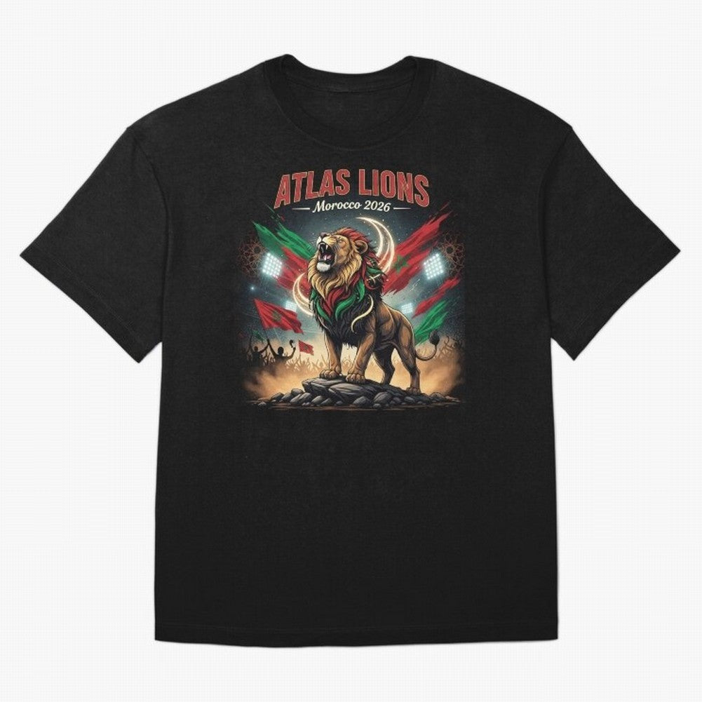 Atlas Lions - Morocco Football Team ready for the World Cup Classic T-Shirt Bring Bold Fan Energy to Match Day Hype around FIFA World Cup 2026 Group Stage, Messi, Netherlands, Global Supporter Spirit, Legendary Goals, National Colors and Tournament