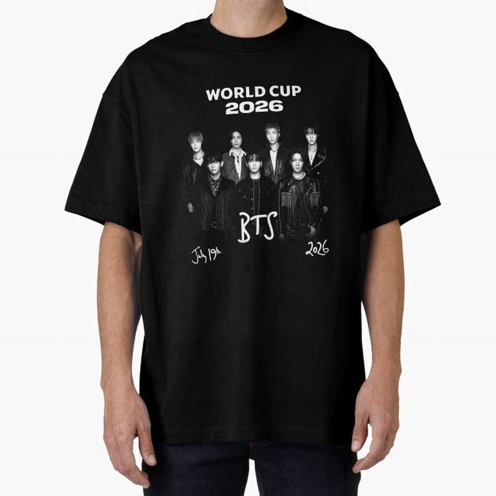 BTS World Cup 2026 Special Edition - OT7 Team Photo Classic T-Shirt Mark Global Football Passion for FIFA World Cup 2026, Made for Messi, Neymar and Mbappe, France and Portugal, Sports Nostalgia, International Competition, Famous Players and
