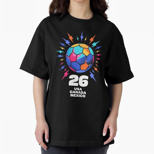 2026 Colorful Soccer Ball USA Canada Mexico 26 Classic T-Shirt Mark FIFA World Cup 2026 USA Canada Mexico Driven by Mbappe and Neymar, France Energy, Global Supporter Spirit, Legendary Goals, National Colors and Tournament Celebration; Ideal for
