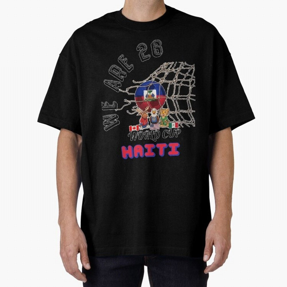 World cup 26 - Haiti Classic T-Shirt Relive Global Football Passion for FIFA World Cup 2026 USA Canada Mexico, Centered on Neymar, Haaland and Cristiano Ronaldo, Argentina, France and Brazil, Retro Football Energy, Iconic Rivalries, Trophy Chase