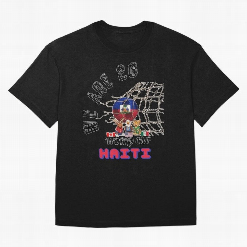 World cup 26 - Haiti Classic T-Shirt Relive Global Football Passion for FIFA World Cup 2026 USA Canada Mexico, Centered on Neymar, Haaland and Cristiano Ronaldo, Argentina, France and Brazil, Retro Football Energy, Iconic Rivalries, Trophy Chase