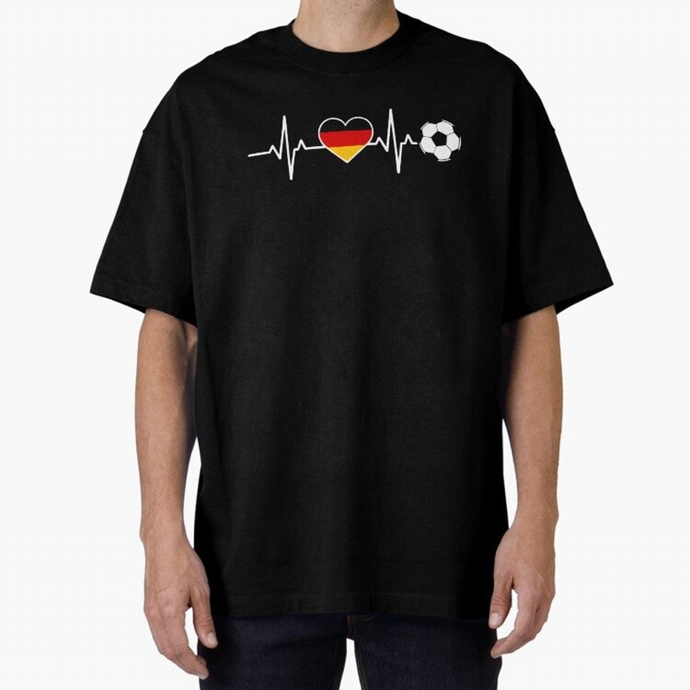 Germany Football Heartbeat | Deutschland Soccer Fan EKG Classic T-Shirt Make Your Look Match Global Football Passion for FIFA World Cup 2026 USA Canada Mexico, Centered on Haaland and Mbappe, Netherlands, Fan Favorite Moments, National Team