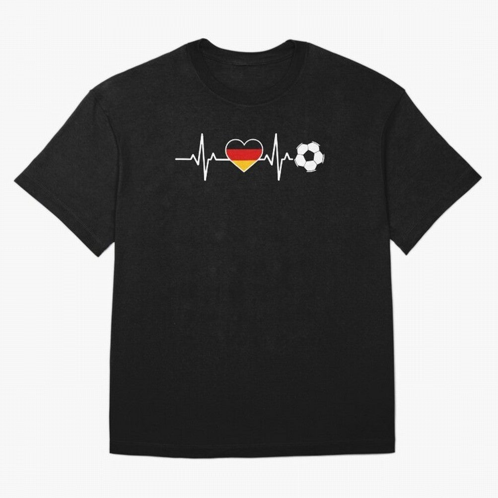 Germany Football Heartbeat | Deutschland Soccer Fan EKG Classic T-Shirt Make Your Look Match Global Football Passion for FIFA World Cup 2026 USA Canada Mexico, Centered on Haaland and Mbappe, Netherlands, Fan Favorite Moments, National Team