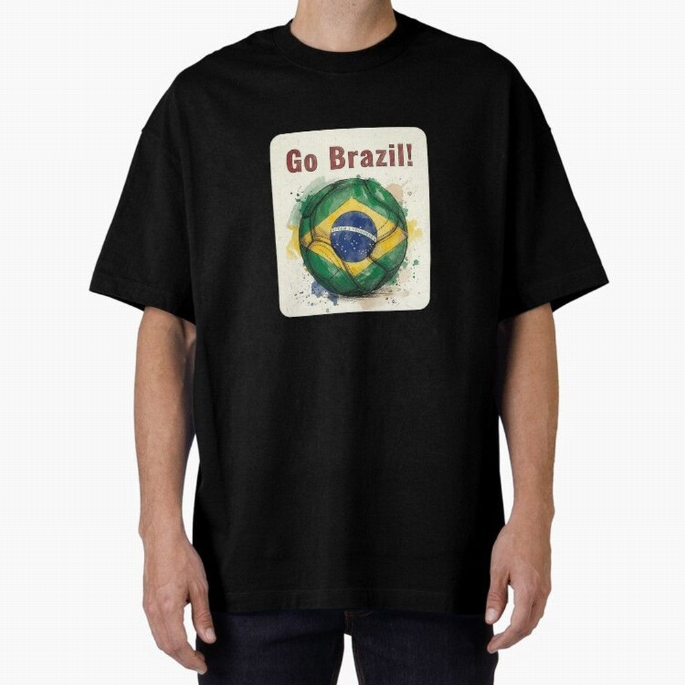 Go Brazil Soccer Ball Flag | Brazilian Football Fan Graphic Tee Classic T-Shirt Support Iconic Players in FIFA World Cup 2026 Group Stage Connected to Messi, CR7 and Mbappe, Portugal Energy, Football Passion, Legendary Performances, Festival Vibes