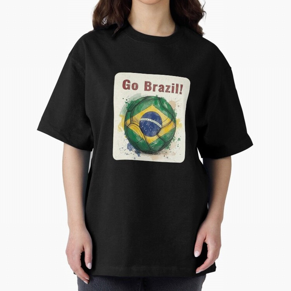 Go Brazil Soccer Ball Flag | Brazilian Football Fan Graphic Tee Classic T-Shirt Support Iconic Players in FIFA World Cup 2026 Group Stage Connected to Messi, CR7 and Mbappe, Portugal Energy, Football Passion, Legendary Performances, Festival Vibes