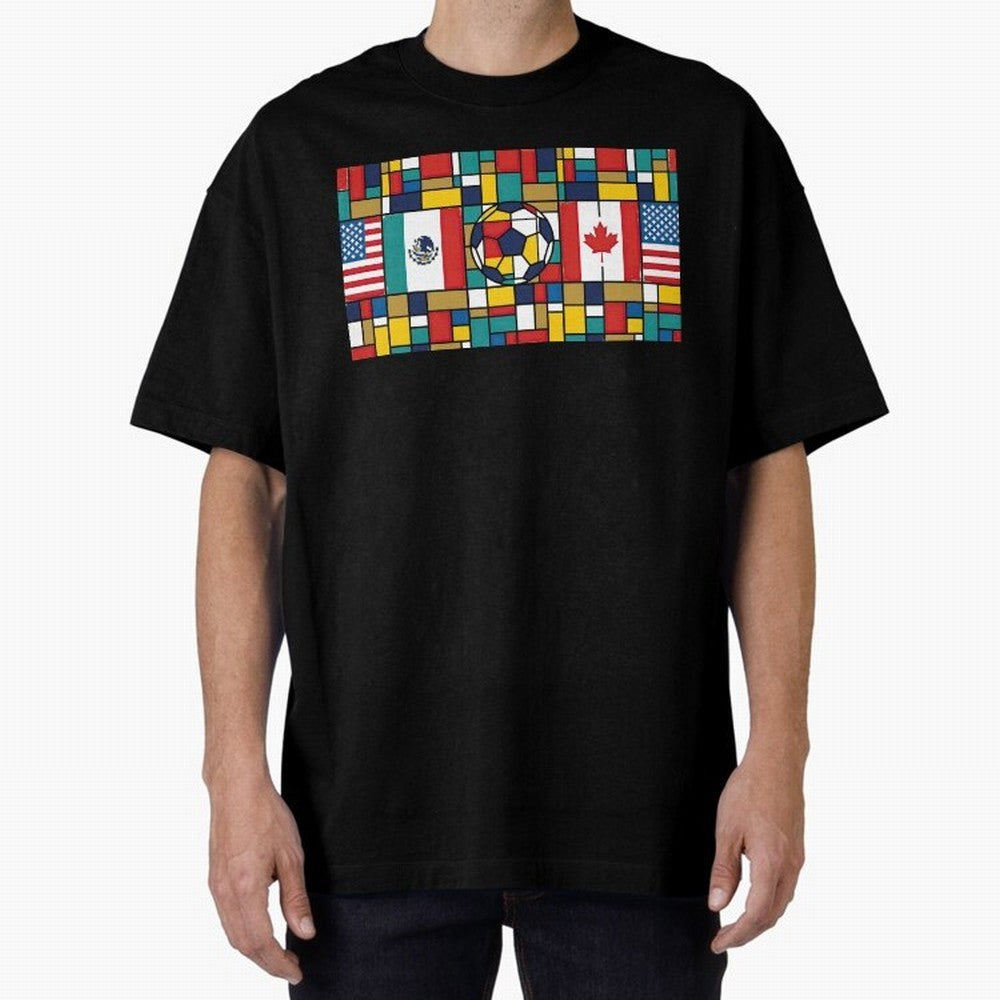 Spectacular World Cup Stadiums | Soccer Flags Mexico Canada USA Geometry Classic T-Shirt Celebrate the Stars of Global Football Passion for FIFA World Cup 2026, Filled with CR7 and Messi, England, France and Netherlands, Supporter Pride, Iconic