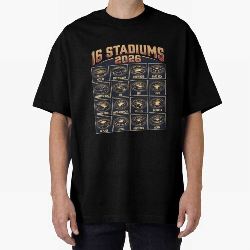 Sixteen Stadiums for 2026 World Cup Classic T-Shirt Show Passion for the Stars of Global Football Passion for FIFA World Cup 2026, Built around CR7 and Messi, France, Football Passion, Legendary Performances, Festival Vibes and Supporter Community;