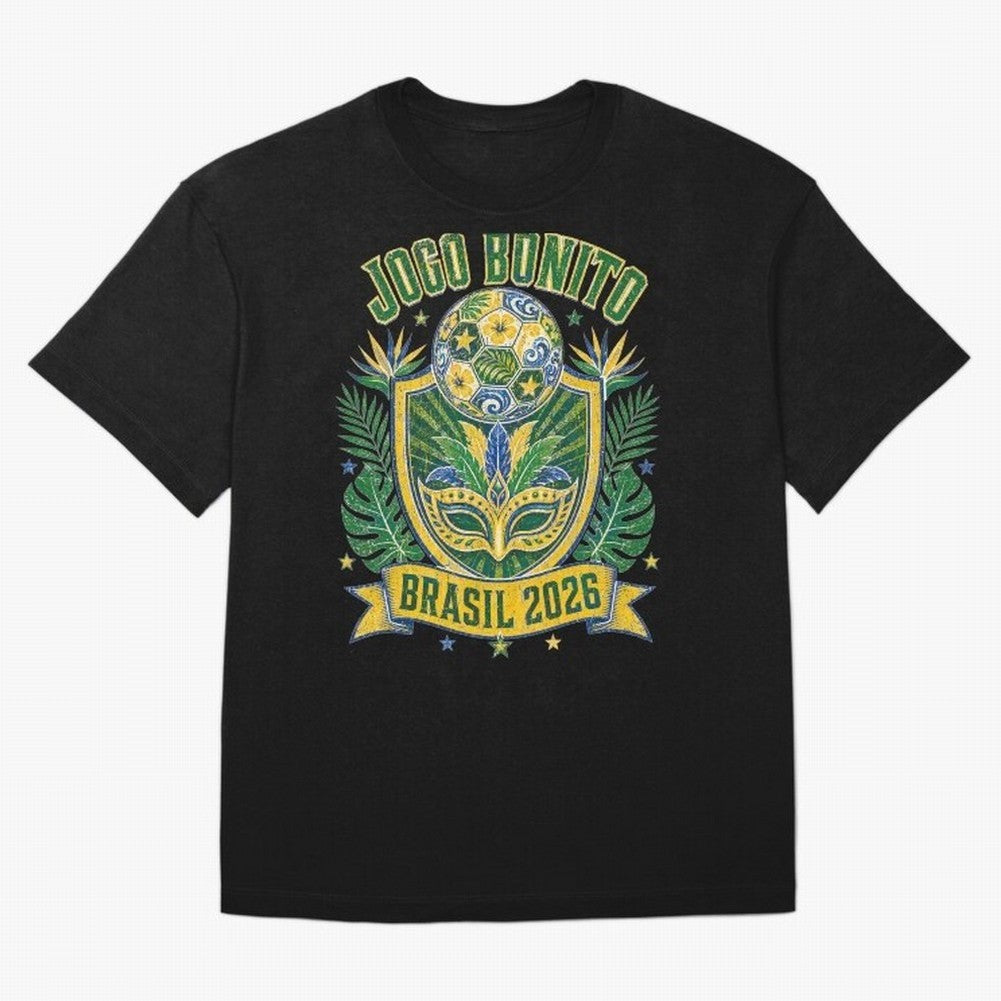 Jogo Bonito Brasil 2026 World Cup Soccer T-Shirt Classic T-Shirt Get Ready for the FIFA World Cup 2026 USA Canada Mexico Journey through Mbappe and Neymar Highlights, Argentina Pride, Vintage Soccer Flavor, Modern Football Stars, National Flags and