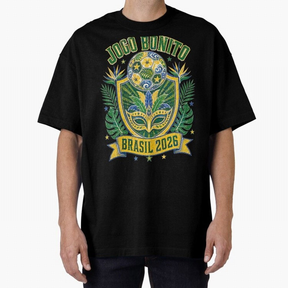Jogo Bonito Brasil 2026 World Cup Soccer T-Shirt Classic T-Shirt Get Ready for the FIFA World Cup 2026 USA Canada Mexico Journey through Mbappe and Neymar Highlights, Argentina Pride, Vintage Soccer Flavor, Modern Football Stars, National Flags and
