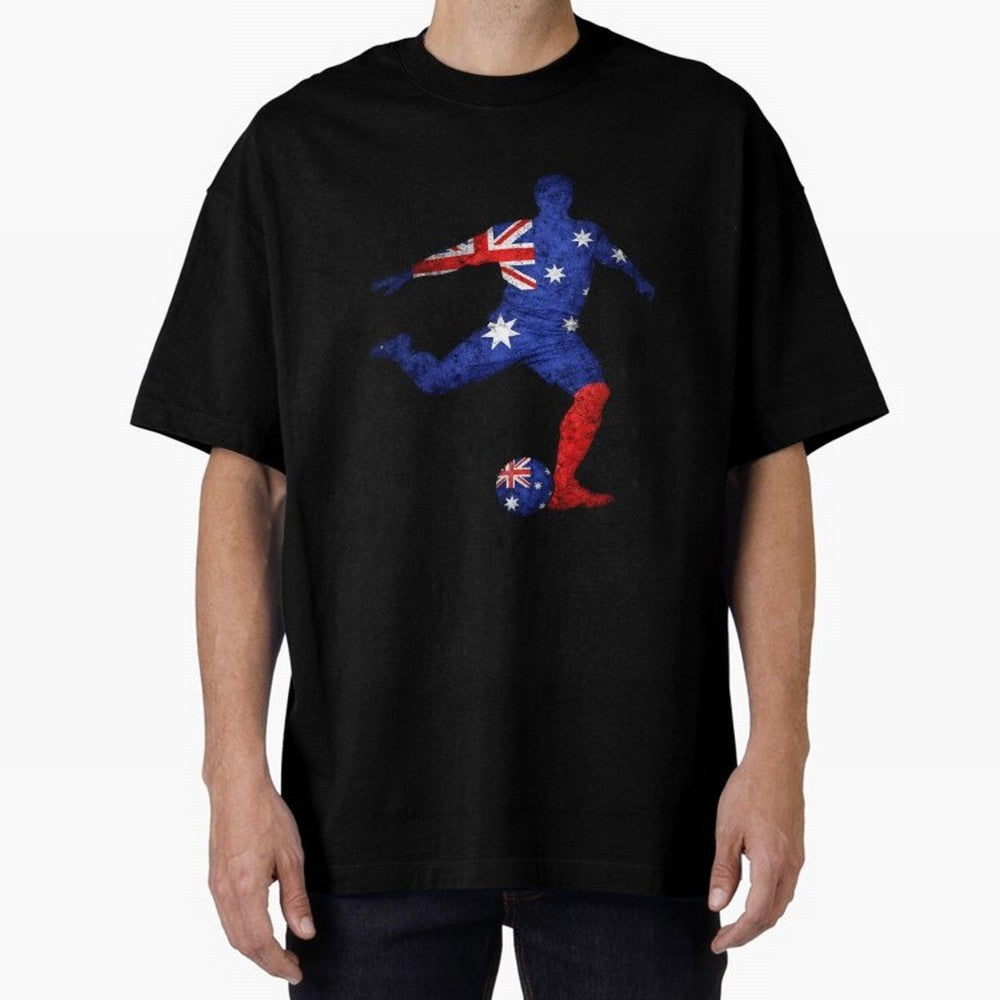 Australian Flag Silhouette Soccer World Cup Football Classic T-Shirt Join the Countdown to FIFA World Cup 2026 USA Canada Mexico Spirit, Featuring Spain, Cristiano Ronaldo, Fan Favorite Moments, National Team Passion, Big Match Drama and Soccer