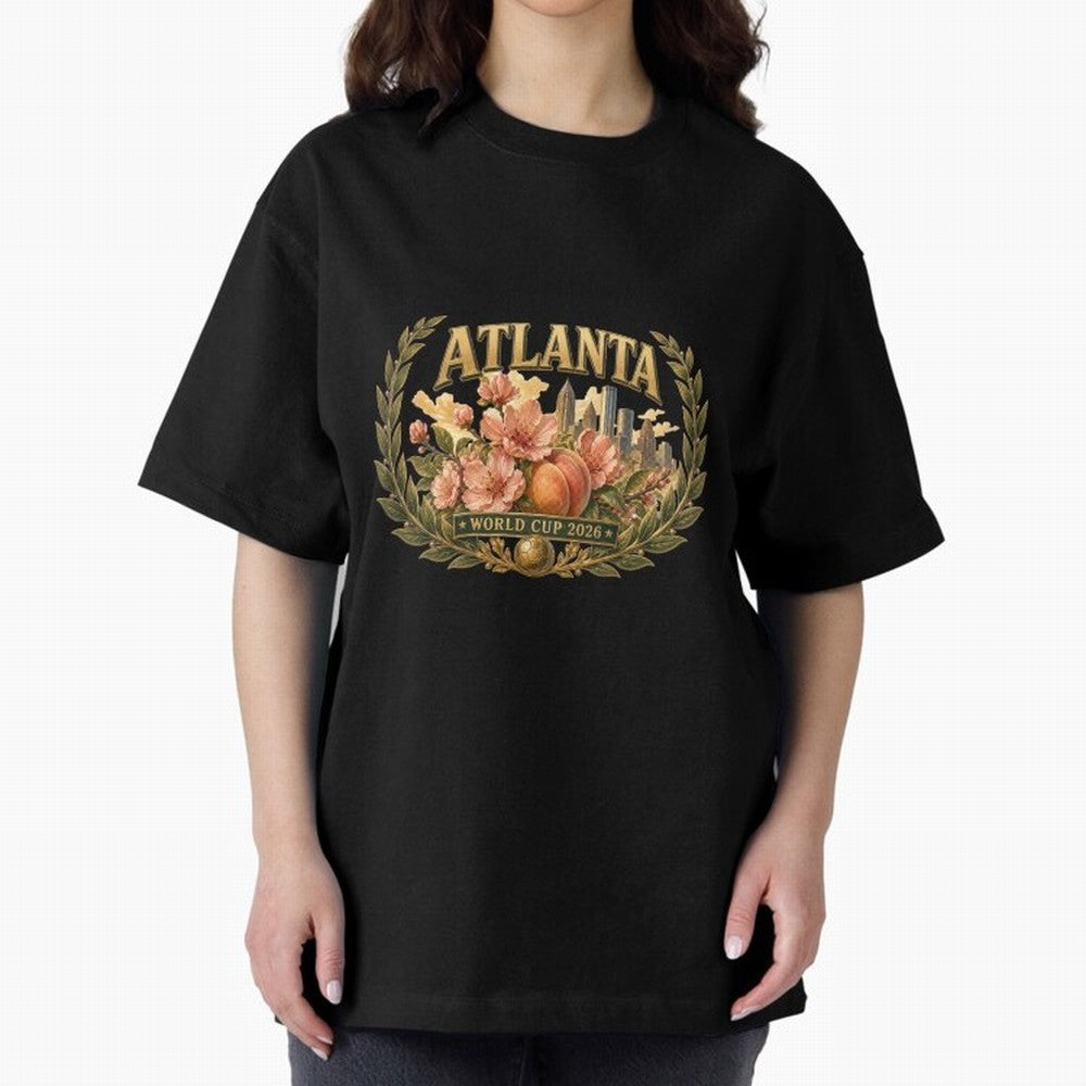 Elegant and Floral Atlanta 2026 World Cup Host City ¡ª Georgia Peach Laurel Wreath Classic T-Shirt Show Support during the FIFA World Cup 2026 USA Canada Mexico Journey through Messi Highlights, Argentina Pride, Championship Spirit, Famous Goals,