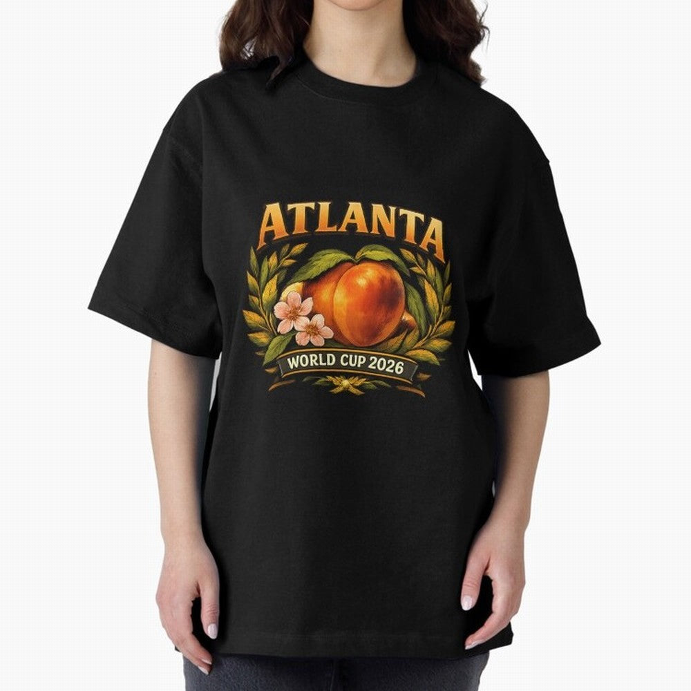 Atlanta 2026 World Cup Host City ¡ª Georgia Peach Laurel Wreath Classic T-Shirt Carry the Colors and Pride of FIFA World Cup 2026 Group Stage Featuring Neymar, Argentina, France and Brazil Energy, Football Passion, Legendary Performances, Festival