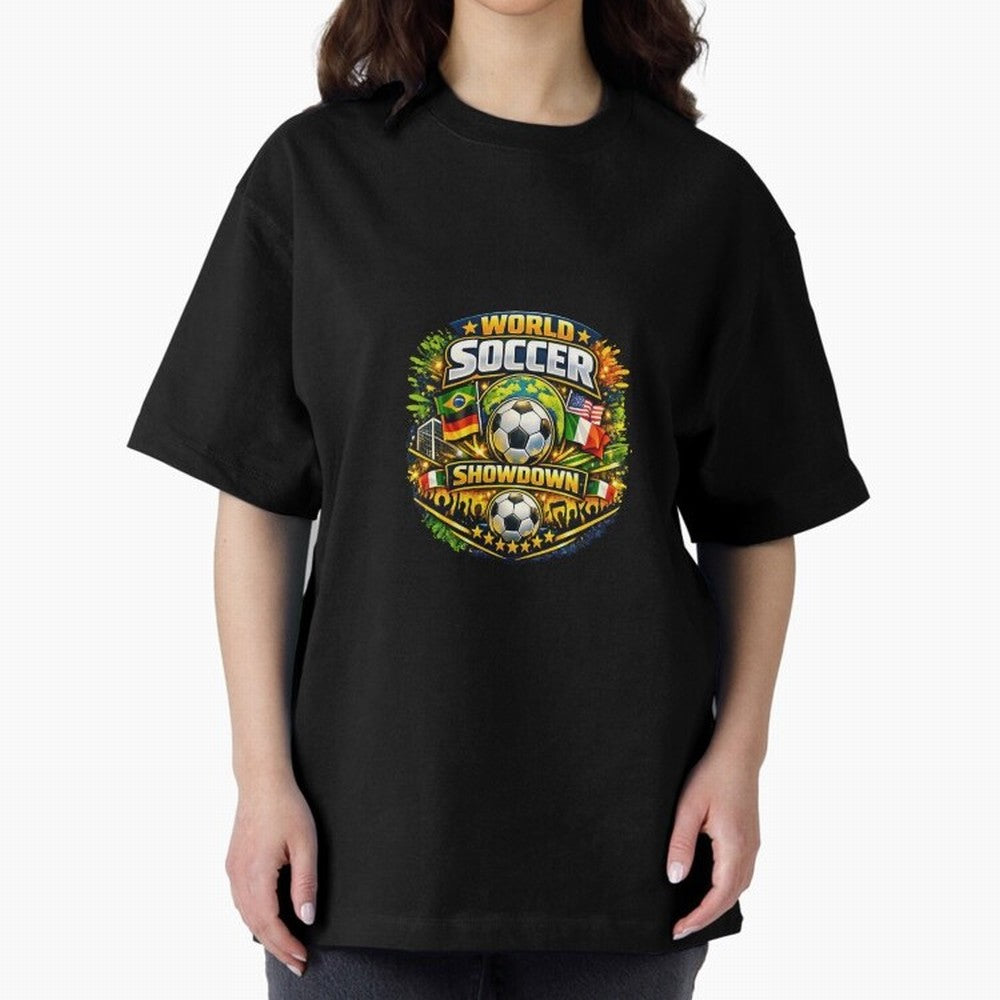 World Soccer Showdown Global Flags @ Fan Edition Classic T-Shirt Show Up for the Glory of FIFA World Cup 2026 Group Stage Spirit, Centered on Germany, Messi, CR7 and Mbappe, Supporter Pride, Iconic Celebrations, Legendary Names and Global Match Day