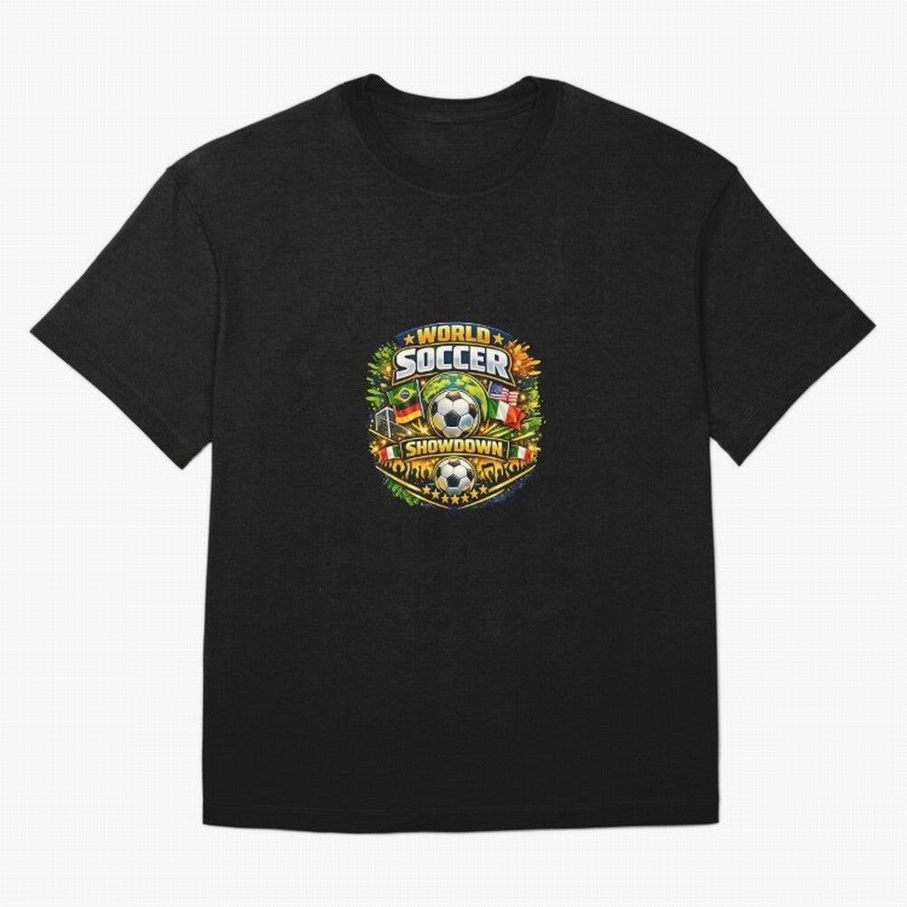 World Soccer Showdown Global Flags @ Fan Edition Classic T-Shirt Show Up for the Glory of FIFA World Cup 2026 Group Stage Spirit, Centered on Germany, Messi, CR7 and Mbappe, Supporter Pride, Iconic Celebrations, Legendary Names and Global Match Day