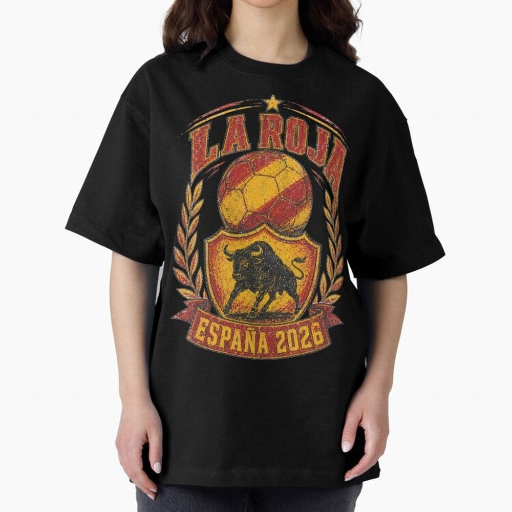 La Roja Espa?a 2026 World Cup Soccer T-Shirt Classic T-Shirt Feel International Energy from FIFA World Cup 2026 USA Canada Mexico for Fans of Cristiano Ronaldo, Haaland and CR7 and Netherlands, Bringing Championship Spirit, Famous Goals, Roaring