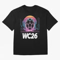 Retrofuturistic World Cup 2026 ¡ª Retro Sci-Fi Football Poster Classic T-Shirt Make Memories around FIFA World Cup 2026 Group Stage for Fans of Messi and Cristiano Ronaldo and Argentina, France and Brazil, Bringing Football Festival Excitement,