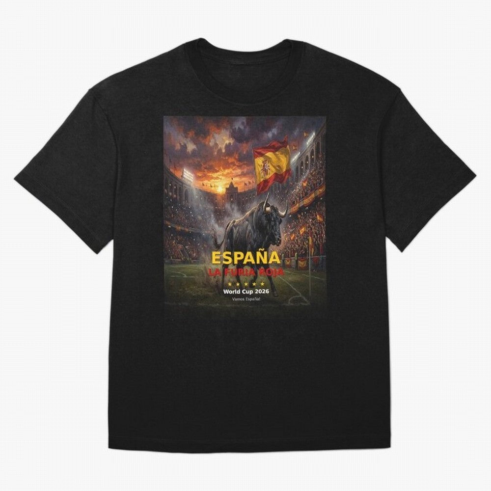Espa?a La Furia Roja - World Cup 2026 Soccer Fan Tee Classic T-Shirt Feel the Trophy Chase of the FIFA World Cup 2026 Journey through Messi, CR7 and Mbappe Highlights, Spain Pride, Stadium Memories, Football Loyalty, International Chants and