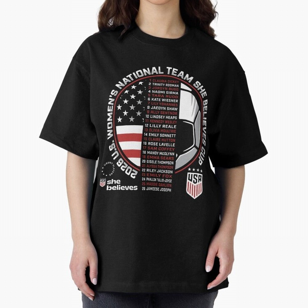 She Believes Cup Champions U.S. Women¡¯s National Soccer Team 2026 Classic T-Shirt Join Supporters Worldwide for FIFA World Cup 2026 USA Canada Mexico Featuring Mbappe, France and Portugal Energy, Fan Favorite Moments, National Team Passion, Big