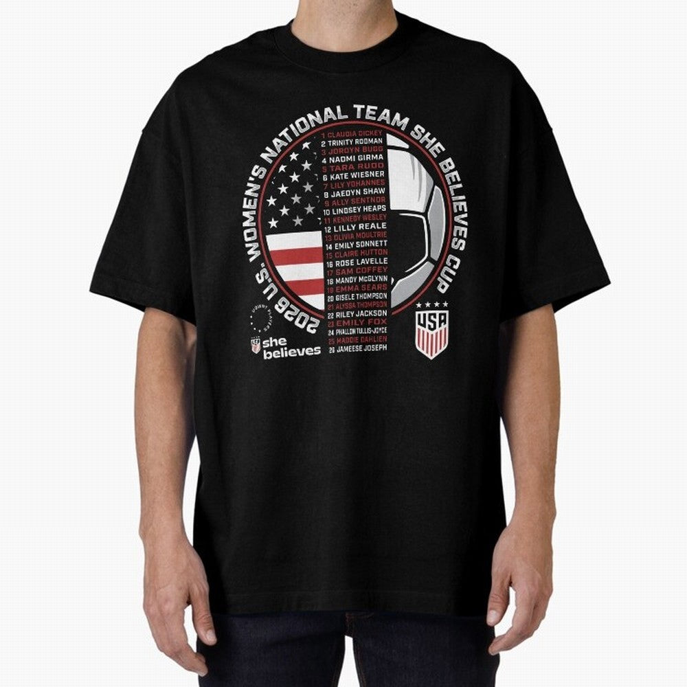 She Believes Cup Champions U.S. Women¡¯s National Soccer Team 2026 Classic T-Shirt Join Supporters Worldwide for FIFA World Cup 2026 USA Canada Mexico Featuring Mbappe, France and Portugal Energy, Fan Favorite Moments, National Team Passion, Big