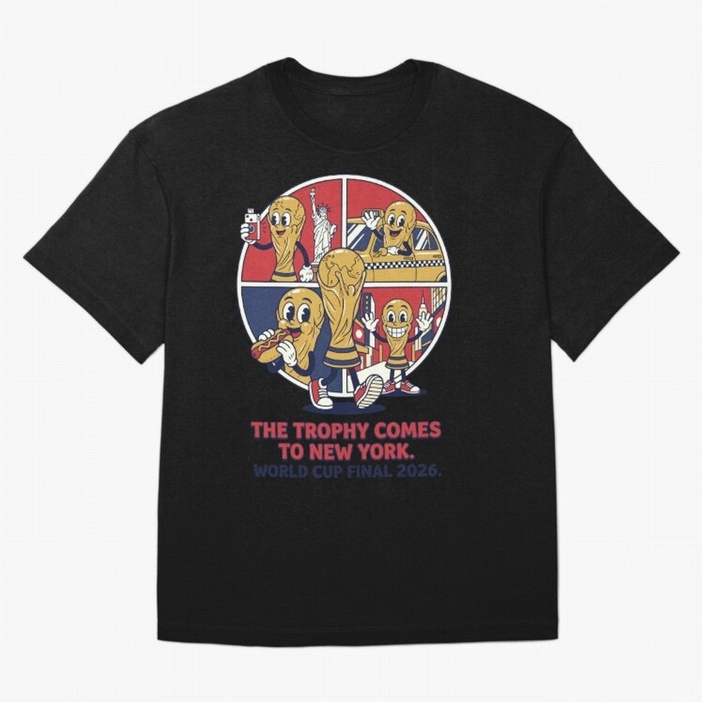 The Trophy Comes to New York ¡ª World Cup Final V2 Classic T-Shirt Celebrate Every Goal in FIFA World Cup 2026 USA Canada Mexico Spirit, Inspired by Argentina and Brazil, Mbappe, Football History, Final Match Energy, Crowd Noise and Once in a