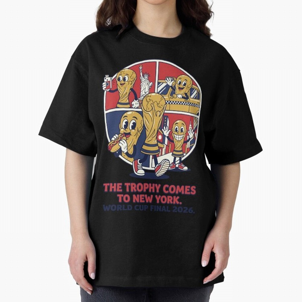 The Trophy Comes to New York ¡ª World Cup Final V2 Classic T-Shirt Celebrate Every Goal in FIFA World Cup 2026 USA Canada Mexico Spirit, Inspired by Argentina and Brazil, Mbappe, Football History, Final Match Energy, Crowd Noise and Once in a