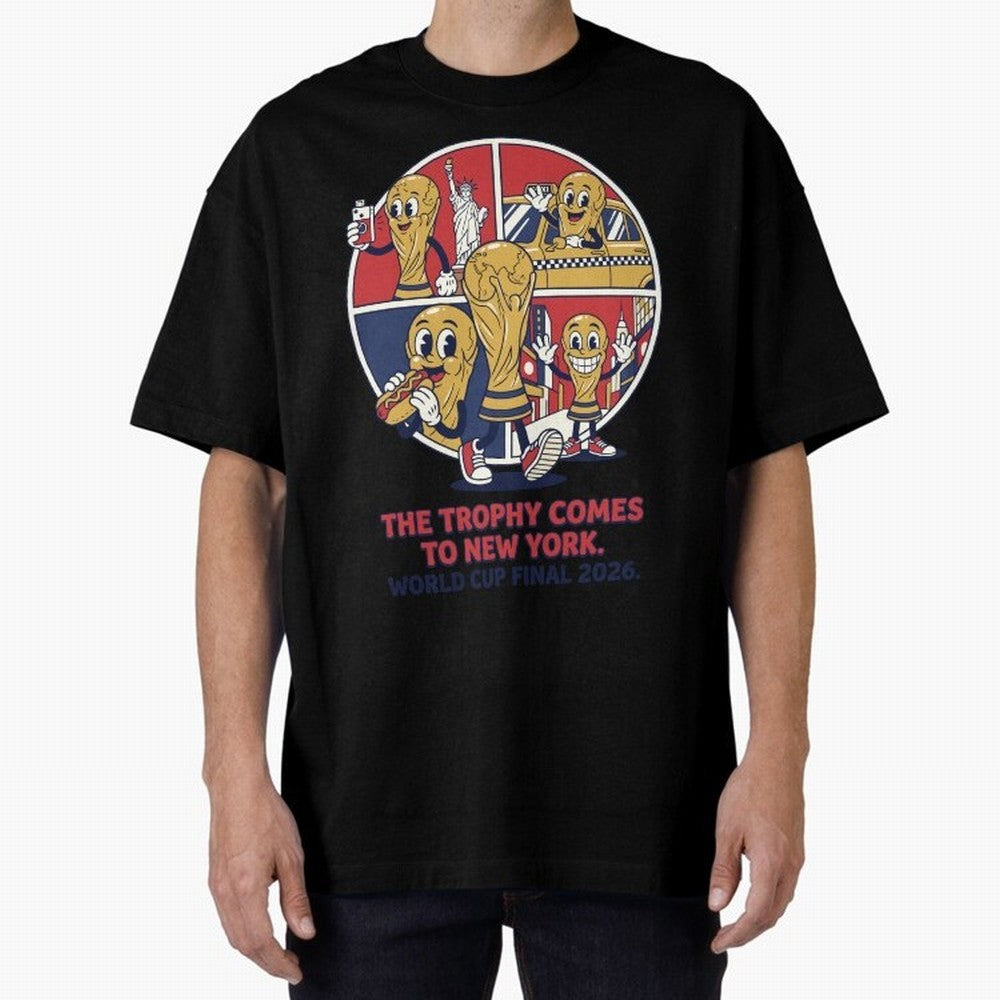 The Trophy Comes to New York ¡ª World Cup Final V2 Classic T-Shirt Celebrate Every Goal in FIFA World Cup 2026 USA Canada Mexico Spirit, Inspired by Argentina and Brazil, Mbappe, Football History, Final Match Energy, Crowd Noise and Once in a