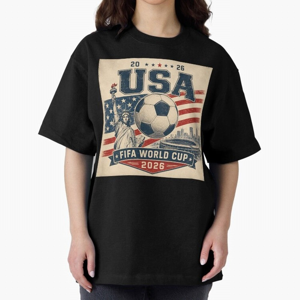 USA WORLD CUP 2026 Classic T-Shirt Fuel the Hype around Match Day Hype around FIFA World Cup 2026 Group Stage, Messi and Cristiano Ronaldo, France, Football Festival Excitement, Trophy Ambitions, Country Rivalries and Star Player Buzz; Created for