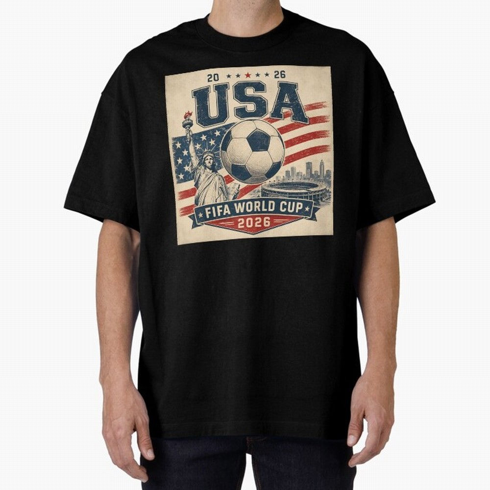 USA WORLD CUP 2026 Classic T-Shirt Fuel the Hype around Match Day Hype around FIFA World Cup 2026 Group Stage, Messi and Cristiano Ronaldo, France, Football Festival Excitement, Trophy Ambitions, Country Rivalries and Star Player Buzz; Created for