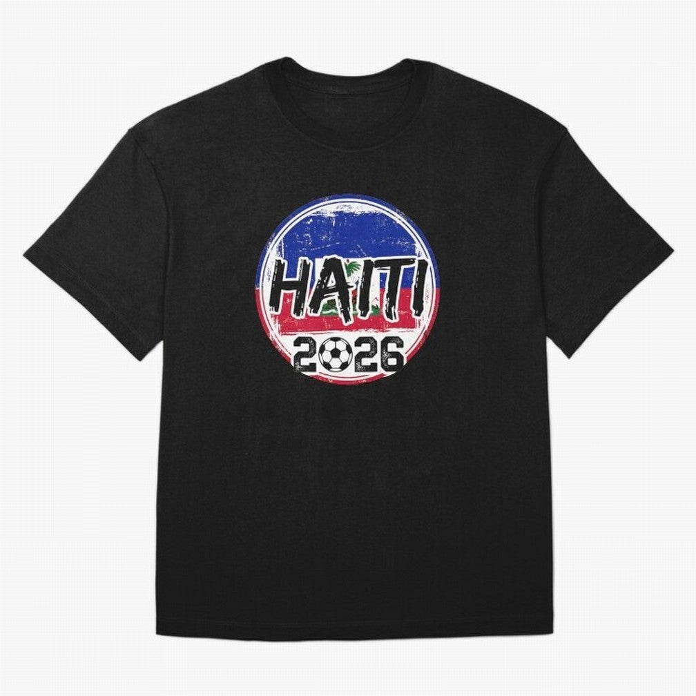 Haiti World Cup 2026 Soccer Fan Game Day T-Shirt Represent the FIFA World Cup 2026 Group Stage Journey through Mbappe Highlights, Spain Pride, Retro Football Energy, Iconic Rivalries, Trophy Chase Drama and Stadium Atmosphere; Ideal for Football