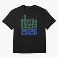 Boston Soccer 2026 Massachusetts Football Fan Classic T-Shirt Fuel Your Fan Pride for Global Football Passion for FIFA World Cup 2026 USA Canada Mexico, Capturing Haaland and Mbappe, England, Vintage Soccer Flavor, Modern Football Stars, National