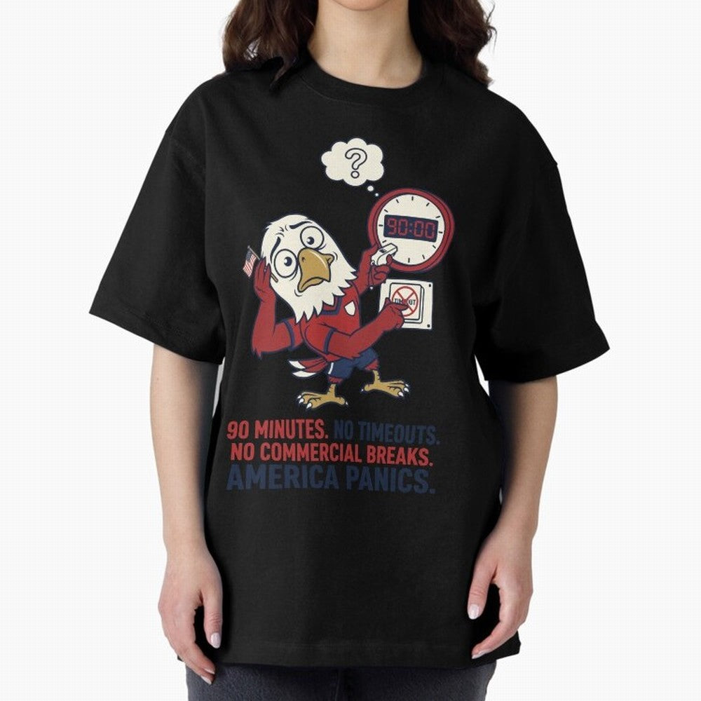 America Panics ¡ª No Timeouts No Commercials V1 Classic T-Shirt Honor FIFA World Cup 2026 Group Stage for Fans of Mbappe and Argentina, Bringing Sports Nostalgia, International Competition, Famous Players and Unforgettable Victories; Perfect for
